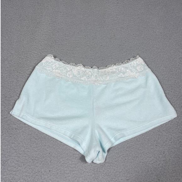 Betsey Johnson Womens Size M Light Blue Lace Trim Waist Sleep Shorts - Picture 2 of 11